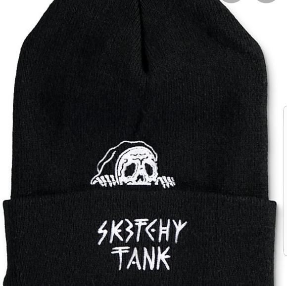 Sketchy Tank Accessories - Sketchy Tank Black Knit Beanie